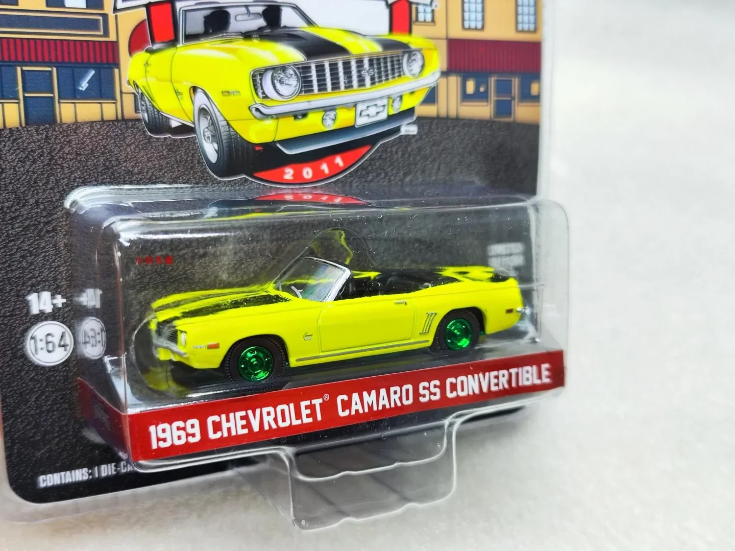 1:64 1969 Chevrolet Camaro SS conversível - Coleção de modelos de carros com motor verde