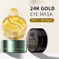 2024 new eye mask 24K gold repair dark circles moisturizing seaweed eye mask 60 pieces spot hydration and beauty