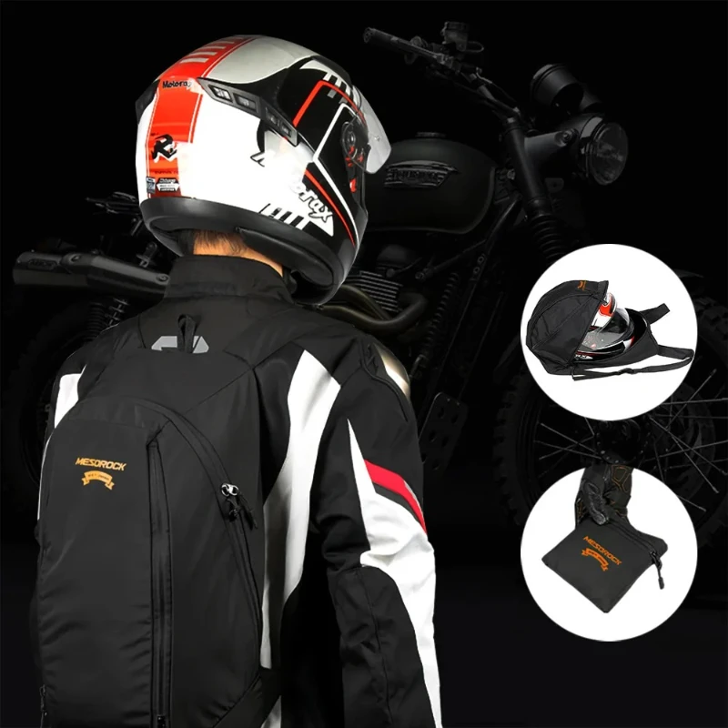 

Motorcycle Bag Helmet storage Folding Portable waterproof water-proof lightweight bike backpack