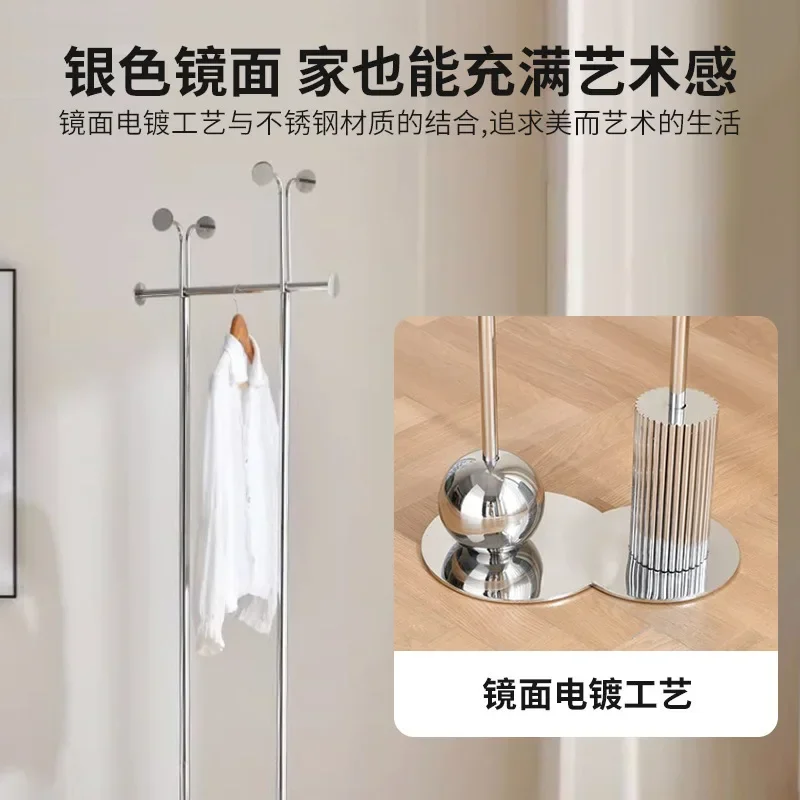 Light Luxury Stainless Steel Coat Rack for Living Room Premium Quality Stable Structure Modern Design Scratch Resistant