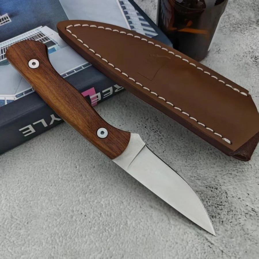 

Легкий портативный походный нож EDC для выживания, высококачественный карманный нож для кемпинга с деревянной рукоятью и ножнами K-типа