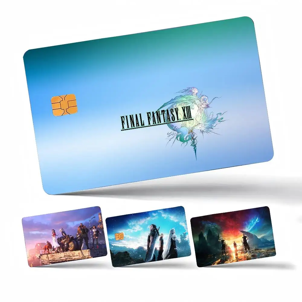 Final Fantasy VIII Main Character 4pcs 1Set Credit Debit Card Sticker Sticker Decoration Waterproof Small Chip Card Skin Sticker