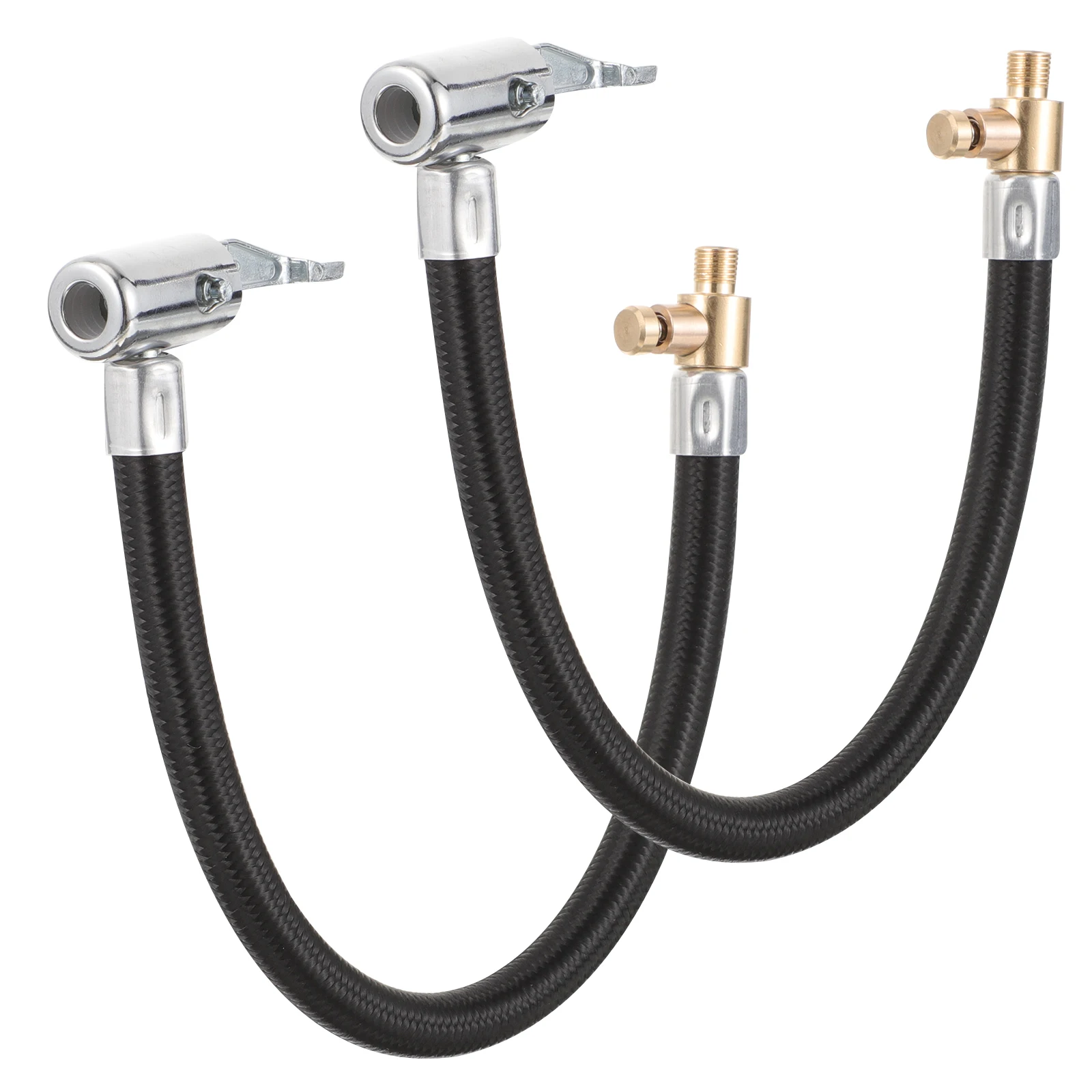 

2pcs Air Pump Extension Tube Quick Connector for Car Bike Tire Valve Metal Hose Adapter Non-leak Inflator Compressor Tool