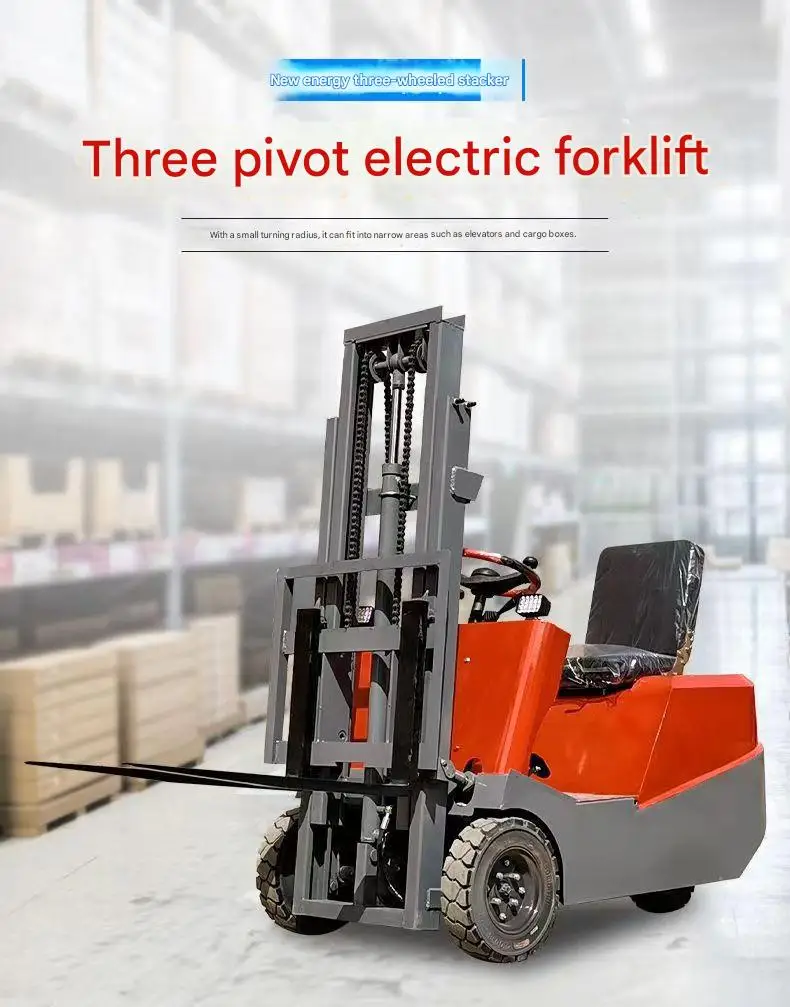 1 Ton Mini Electric Forklift Lead Acid Battery Solid Tires Seated Operation Montacargas Eléctrico