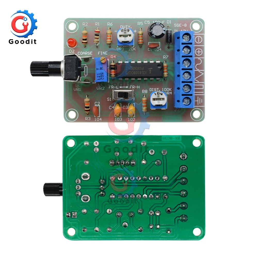 1 Set ICL8038 Monolithic Function Signal Generator Module Sine Square Triangle Welded DIY Kit Sine Square Triangle