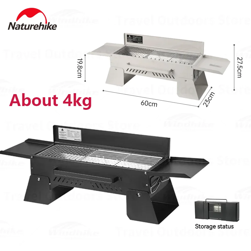 Naturehike Ultralight Table-Top Carbon Furnace With Bag Portable Camping Equipment Picnic Stove Travel Cook Box Grill Stand BBQ