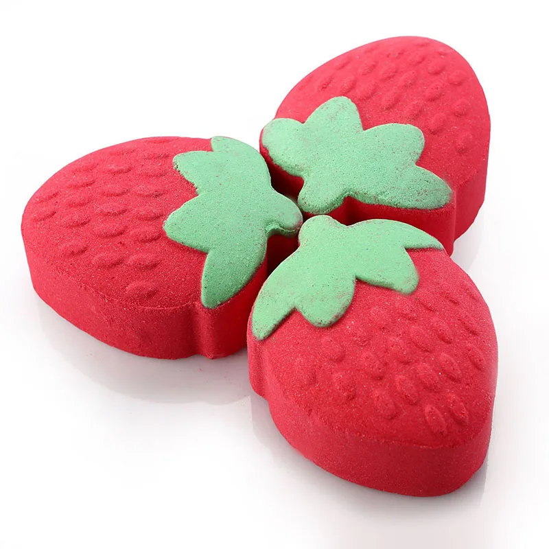 Strawberry Bomb Bubble Bath Balls Natural Mini Handmade Bath Salt Ball Oil Control Exfoliating Moisturizing Dry Skin