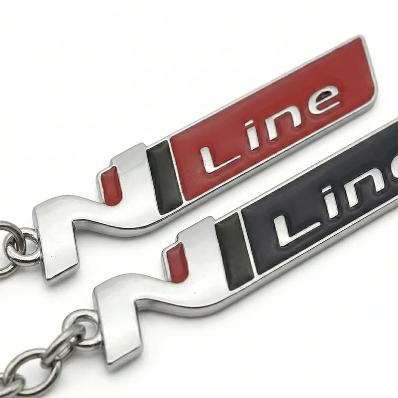 3D Metal N Line Logo Car Keychain for Sonata I30 N Line Tucson Kona Elantra Veloster Sport Styling Key Ring Accessories