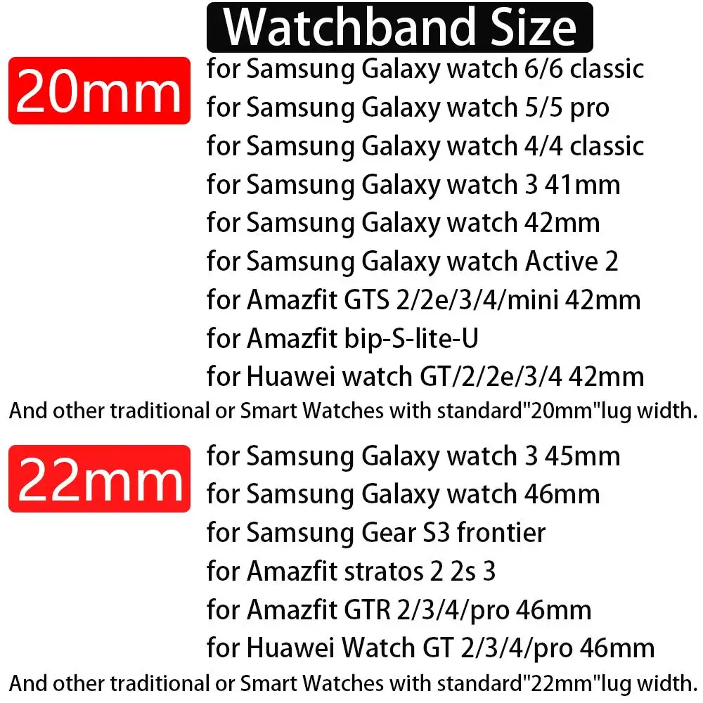 20mm 22mm Band for Samsung Galaxy Watch 4/5 Pro/6 44mm 40mm 6 classic Gear s3 silicone correa bracelet Huawei watch GT/2/3 strap