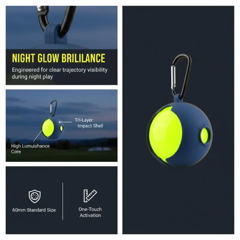 New Durable Silicone Golf Ball Cover Shockproof Dustproof Anti-Scratch Protector 1Pcs Portable for Travel Golfing