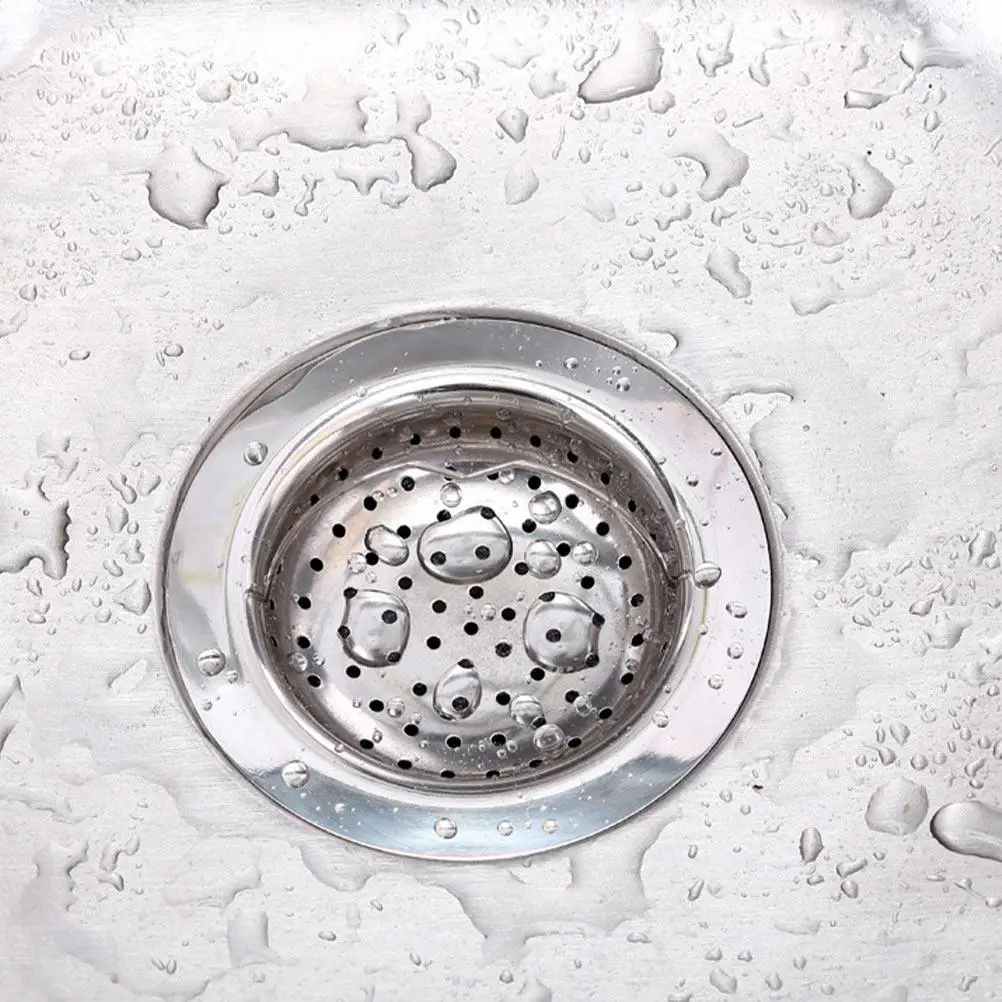 

2Pcs Stainless Steel Kitchen Sink Strainer Drain Catcher for Hair Food Debris Mesh Hole Design Quick Drainage Sink Drain Filter
