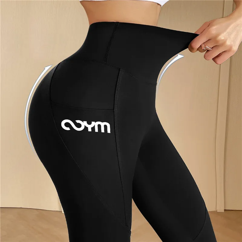 2024 Summer Thin Fitness Leggings Women High Waist Yoga Pants Gym Leggins with Pocket Sports Tights Push Up Woman  Trousers