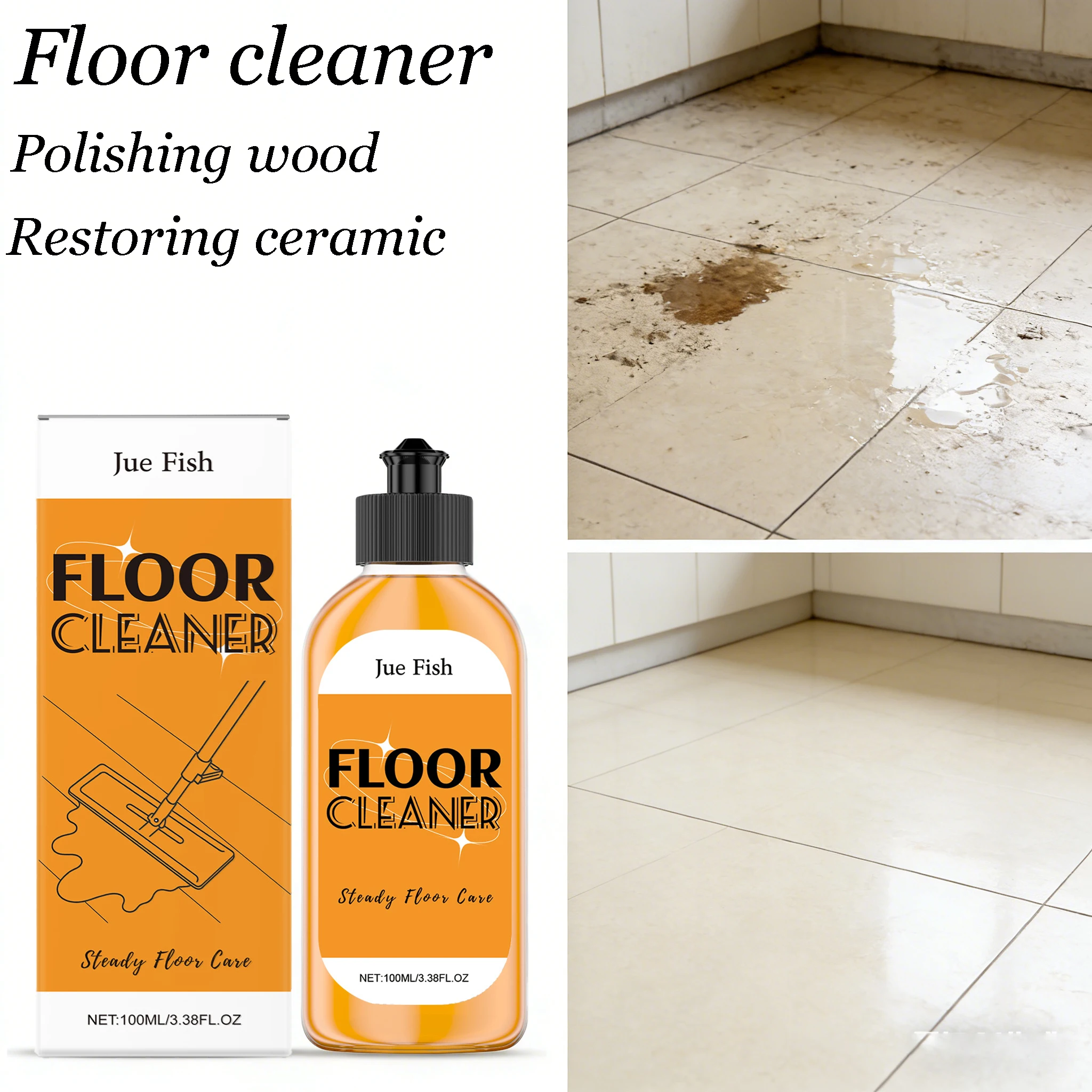 100ML Floor Cleaner Agents Powerfule Dirt Removal Polishing Wood Restoring Tile Lasting Fresh Scent Multi-surface Floor Cleaner