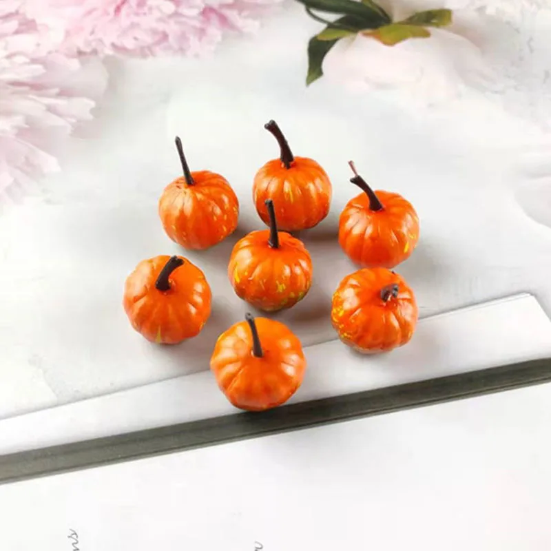 10/50pcs Mini Fake Vegetable Simulation Halloween Artificial Pumpkin DIY Craft Home Wedding Birthday Party Halloween Decoration