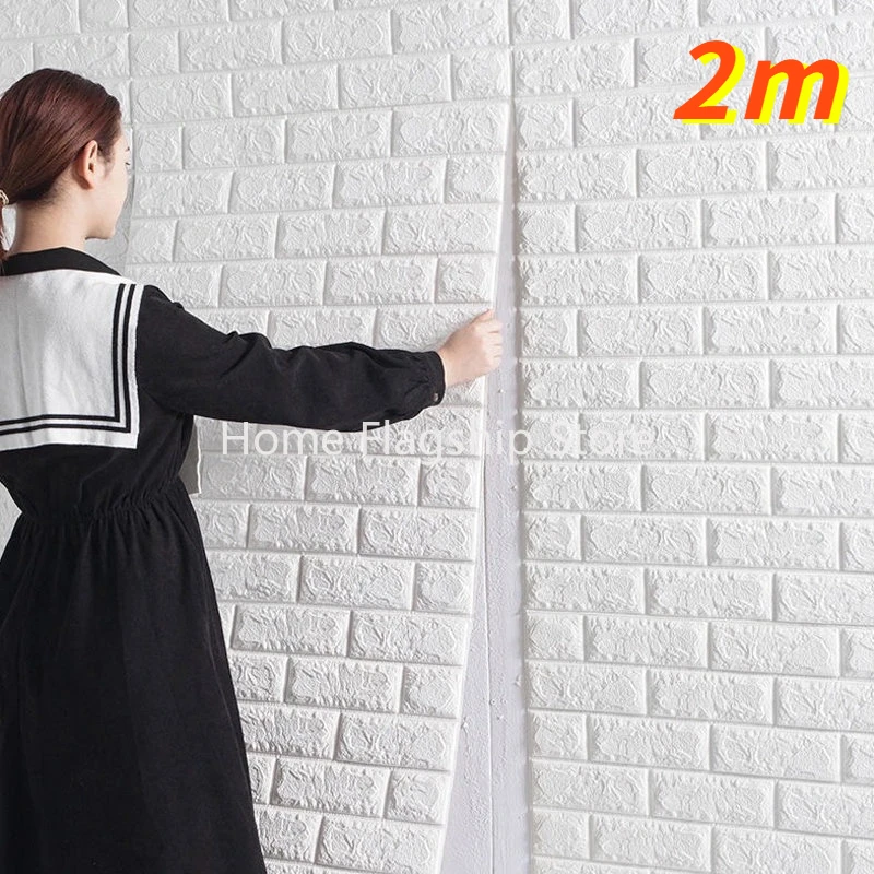 

3D Brick Wall Sticker Self Adhesive Waterproof Wallpaper Kids Room Bedroom Kitchen DIY Home Wall Decoration 2024