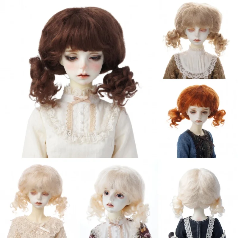 JD294 Full Sizes Baby Curl Twintail Mohair BJD Wigs 1/12 1/8 1/6 1/4 1/3 SD DOD QBaby Pullip Blythes Doll Hair Toy Accessories
