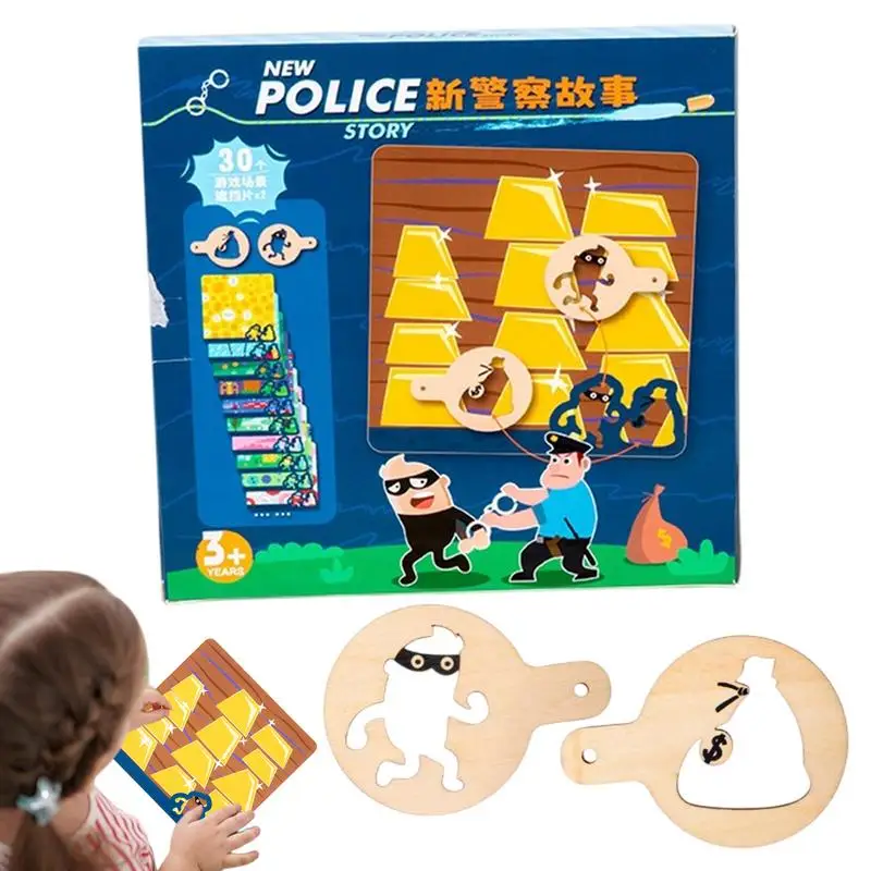 Table Game For Kids Family Interactive Tabletop Board Game To Catch Thieves Story Matching Card For Preschool Kindergarten