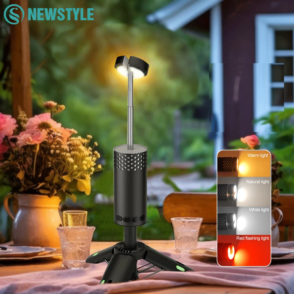 Portable Telescopic Camping Light 10000mAh Rechargeable Magnetic Tent Lamp Waterproof Outdoor Emergency Hanging Lantern Hiking
