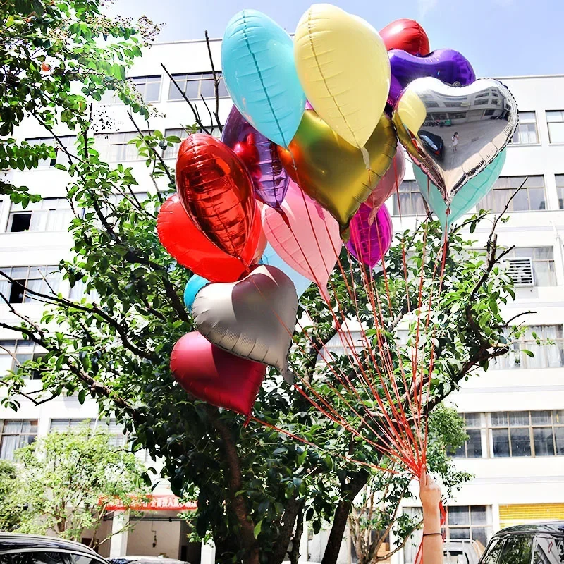 20/5 buah balon Foil hati cermin aluminium balon Helium Globos untuk anak-anak pesta ulang tahun dekorasi perlengkapan pernikahan