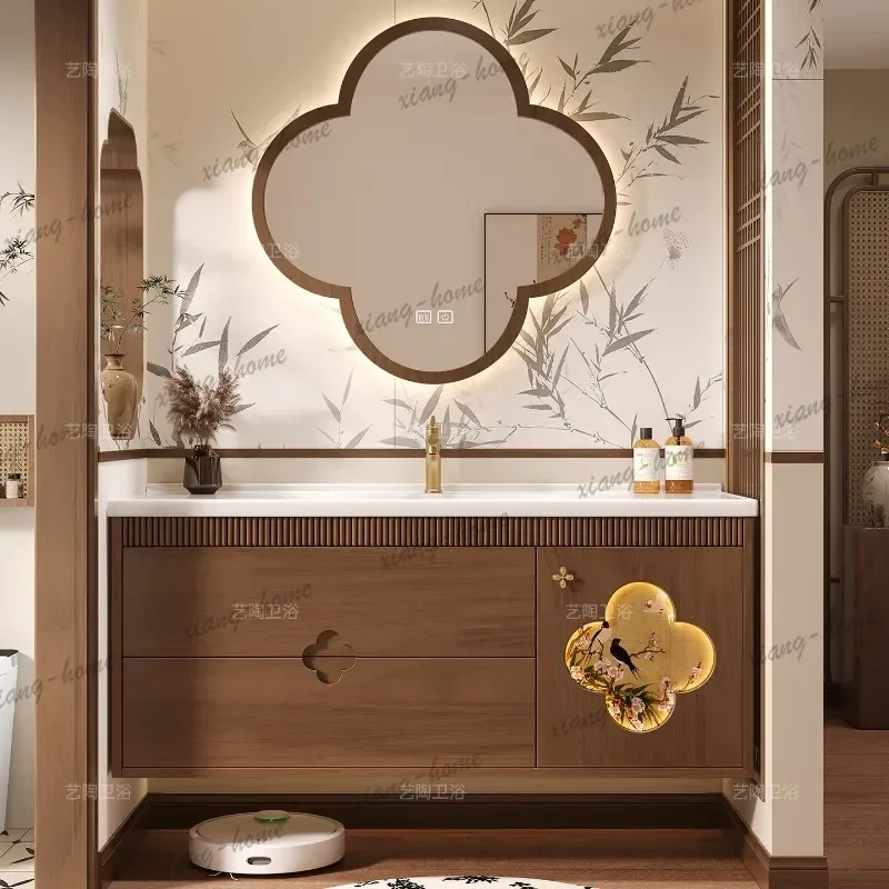 Large Size Wooden Bathroom Cabinet Decoration Toilet Shelves Closet Sink Creative Cheap Cupboard