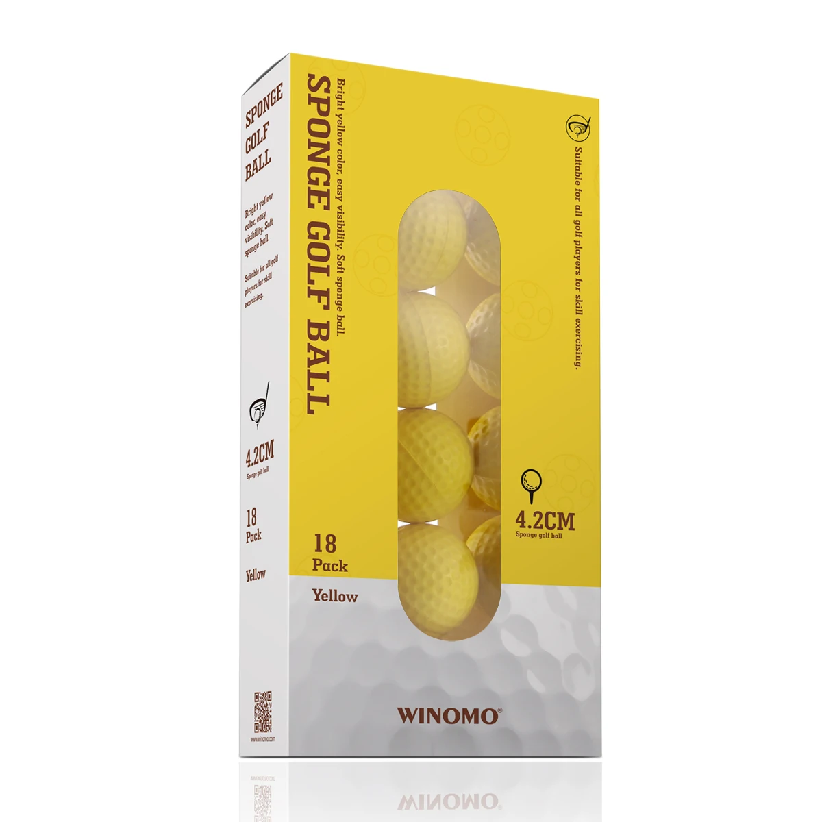 

18Pcs Yellow Dimpled Foam Golf Balls Safe for Kids Easy Grasp Indoor Outdoor Practice Accessories Balls Accessories