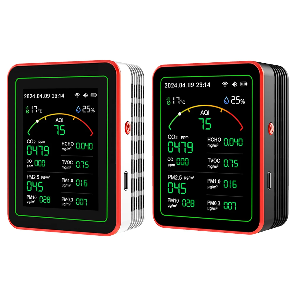 

15 in 1 Digital Air Quality Monitor CO CO2 TVOC HCHO Humidity Temperature Air Quality Detector PM0.3 PM1.0 PM2.5 PM10 CO2 Tester