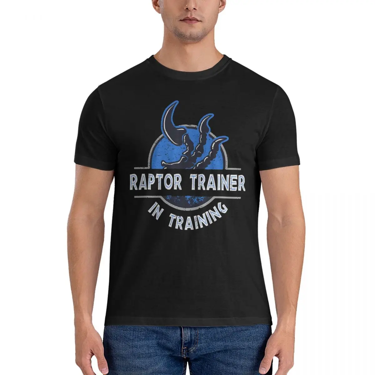 Men's Raptor Trainer T Shirt Jurassic World 100% Cotton Clothing Novelty Short Sleeve Round Neck Tees Printed T-Shirts