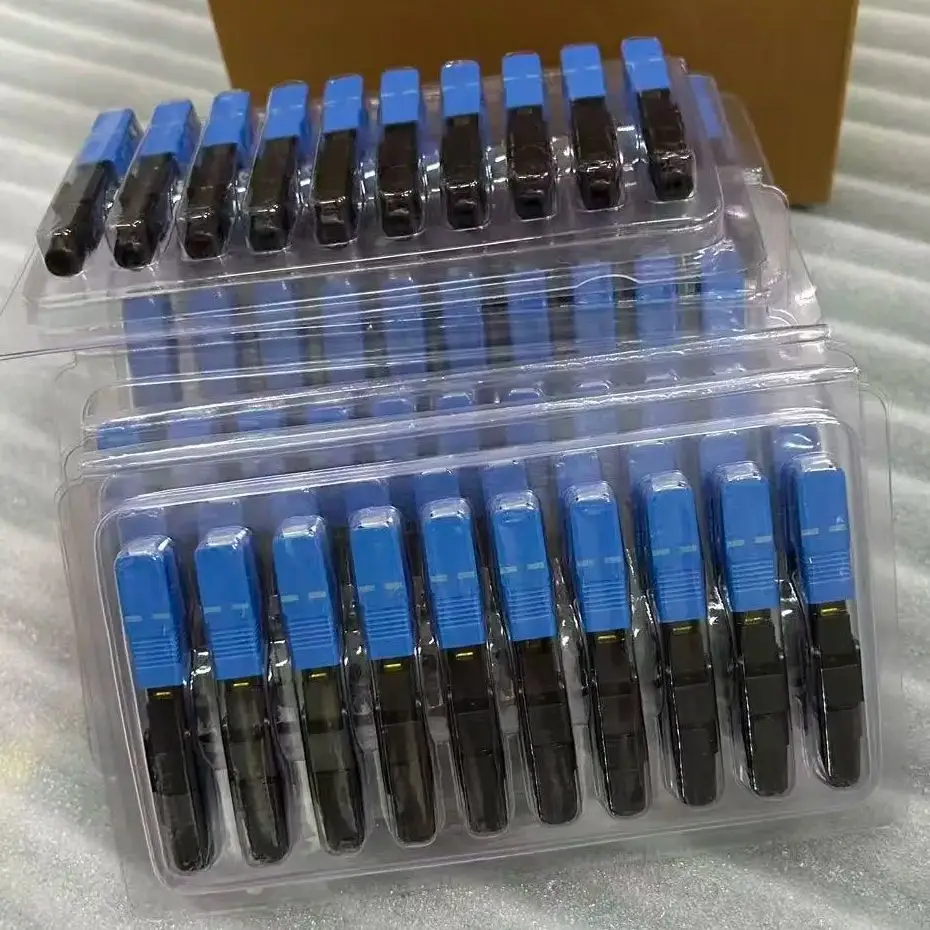 

100pcs SC/UPC Fiber Optic Fast Connector Single Mode Fiber Optic Adapter FTTH Fiber Connector