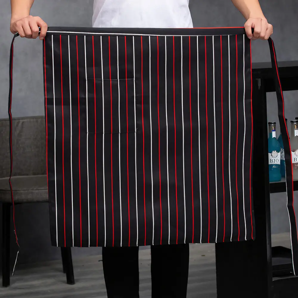 Waist Culinary Apron For Hotel Waiter Uniform Kitchen Apparel Durable Polyester Stain Resistant Work Clothes