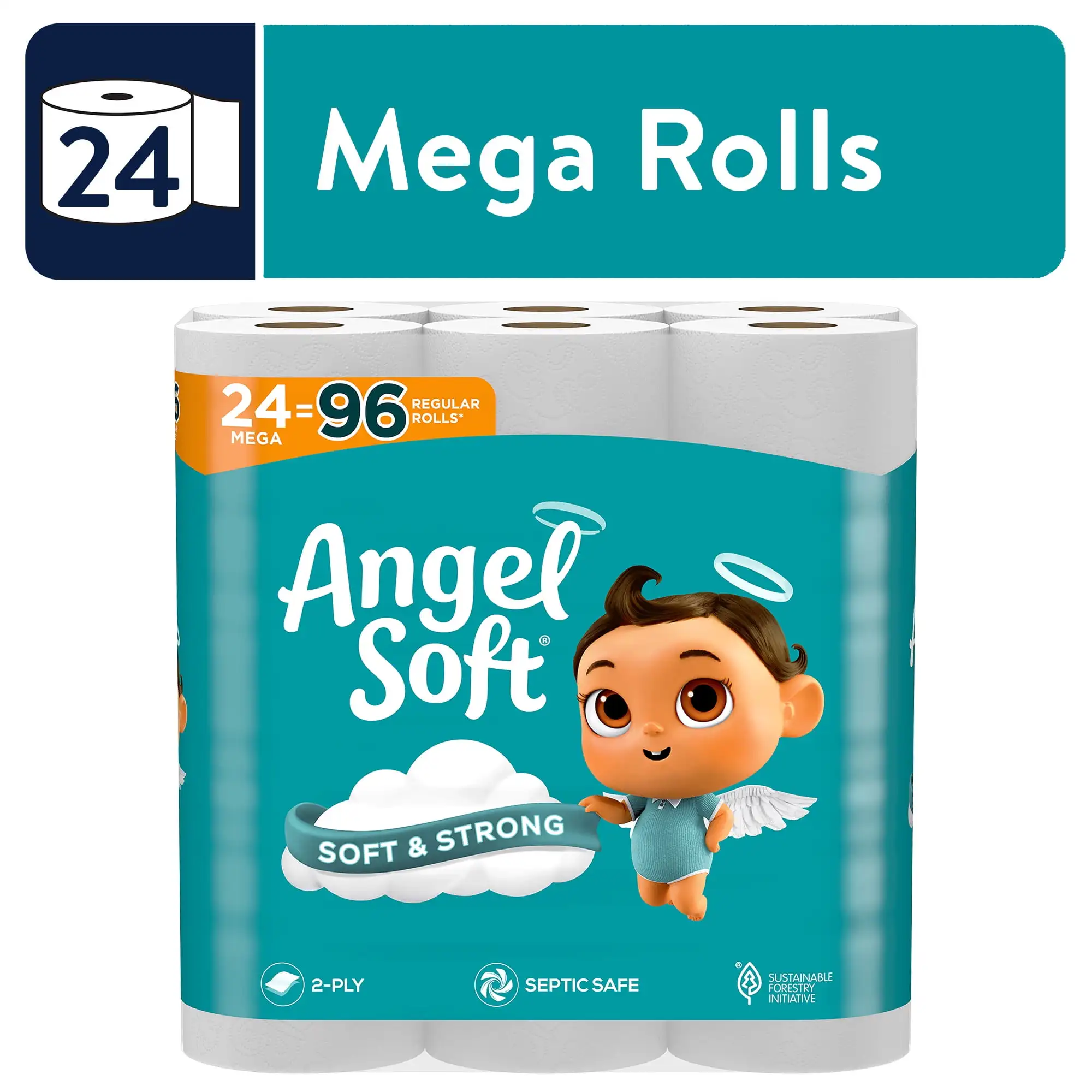 

2 Ply Toilet Paper 24 Mega Rolls Delivers A Heavenly Combination of Softness and Strength Septic Safe