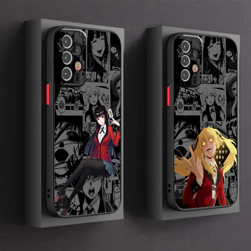 Модный чехол для телефона kakegurui с милым аниме для Samsung A56 A42 A36 A34 A33 A32 A23 A16 A04 A03 Note 20 5G, матовый полупрозрачный