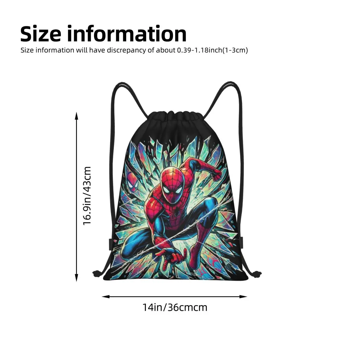 مخصص الرجل العنكبوت الكرتون خارقة الرباط حقيبة الرجال النساء خفيفة الوزن الرياضة الصالة الرياضية تخزين الظهر #4