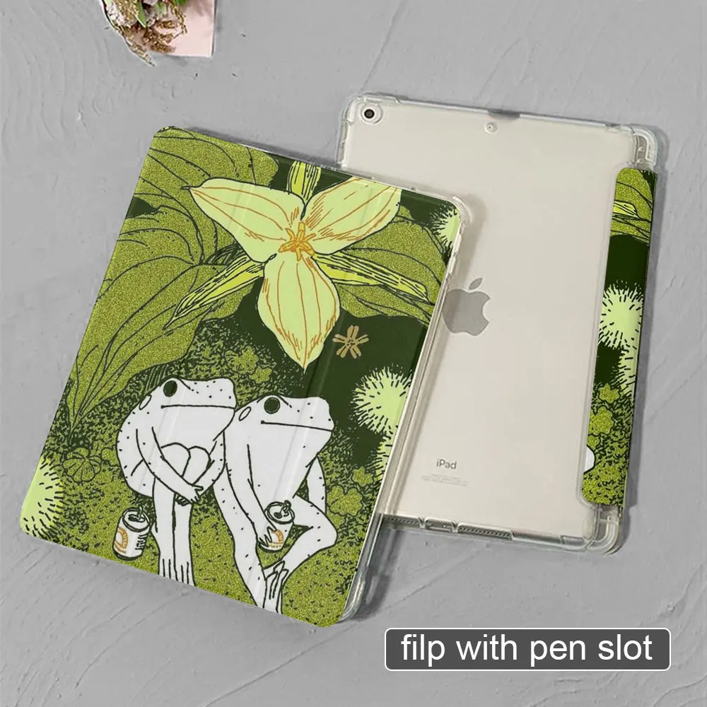 Ipad case Pro 11 frog pattern Air 5 4th 6th 10.9 For Funda ipad 9th 10th 7th 8th Generation Mini 6 2024 10.2 9.7 8.3in 2018Cover