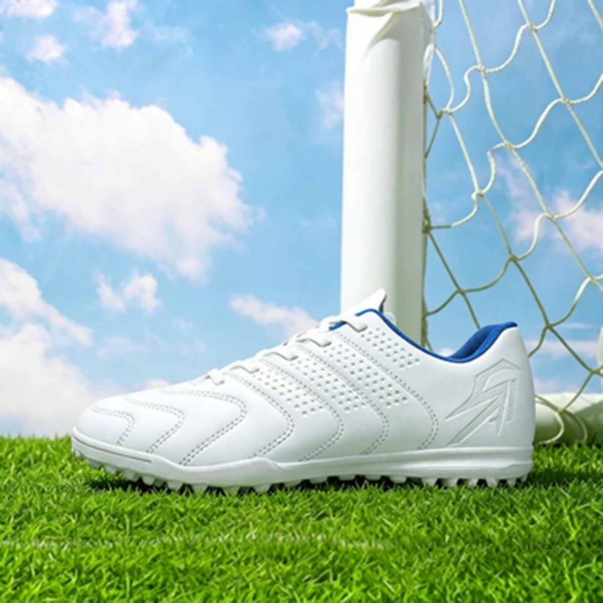 Shock Buffer TF Football Boots For Adults Soft PU Fabric Thick Rubber Outsole Anti-slip Wear-resistant Long-time Turf Training B