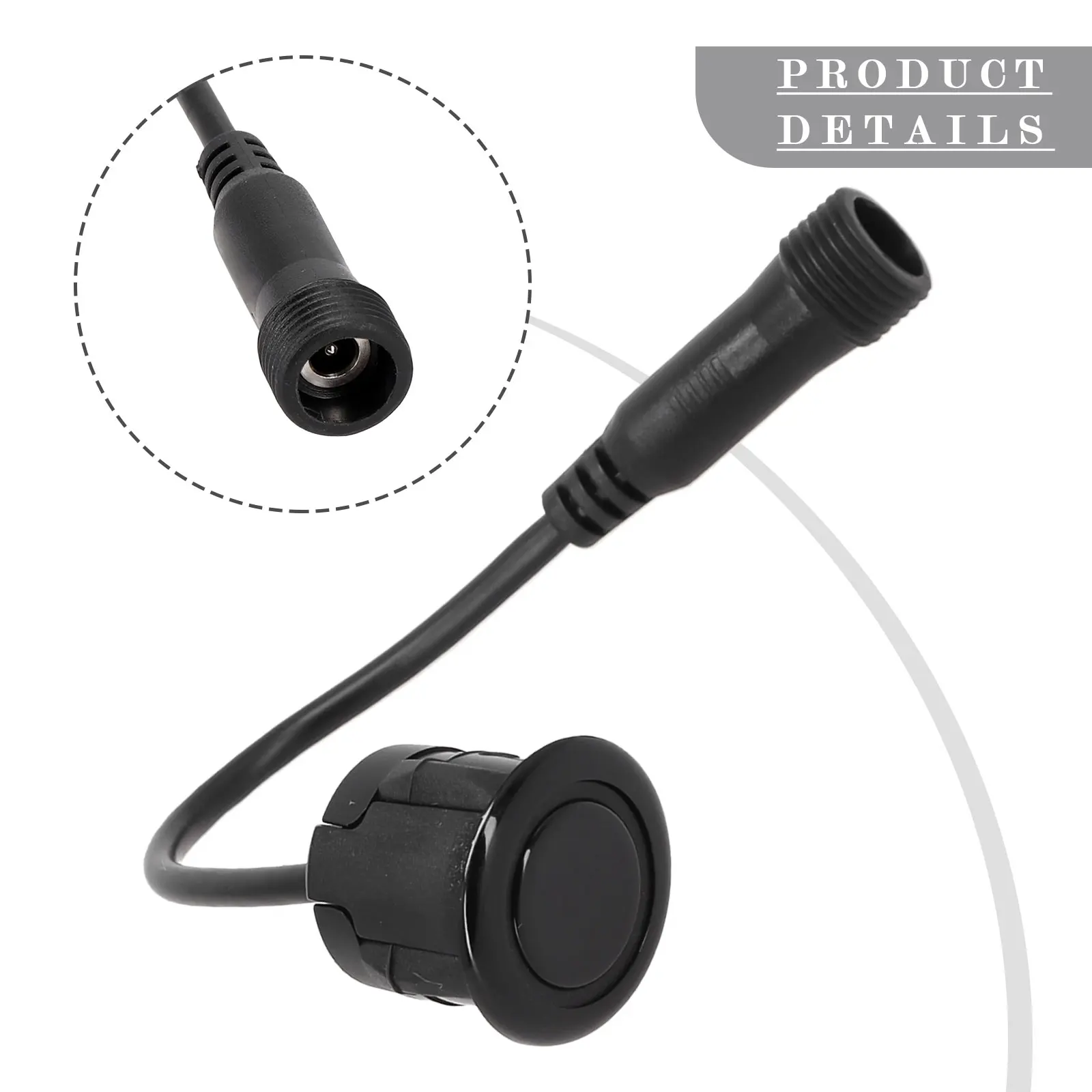 1 Piece 18.5mm 0.14m Parking Sensor Bumper Parking Sensor Replacement Cable Black Car Reverse Parking Waterproof Sensor Sound