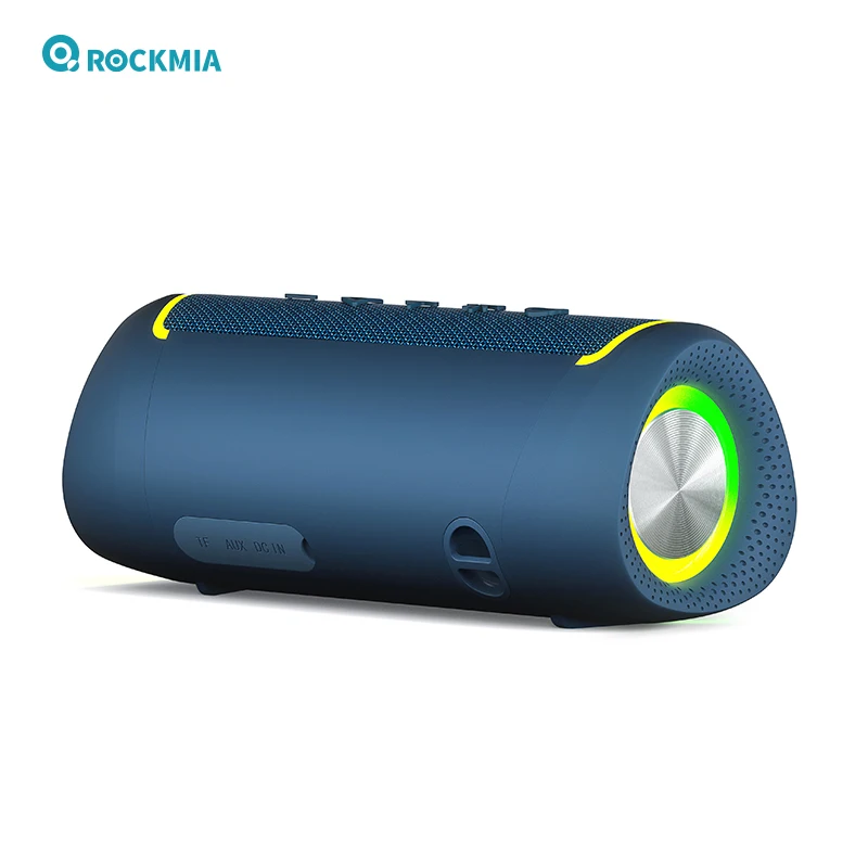 Rockmia EBS-609 16W  Bluetooth Speaker Bt5.3 With RGB Light  Outdoor Fabrice Mesh Portable Waterproof Stereo Wireless Boombox