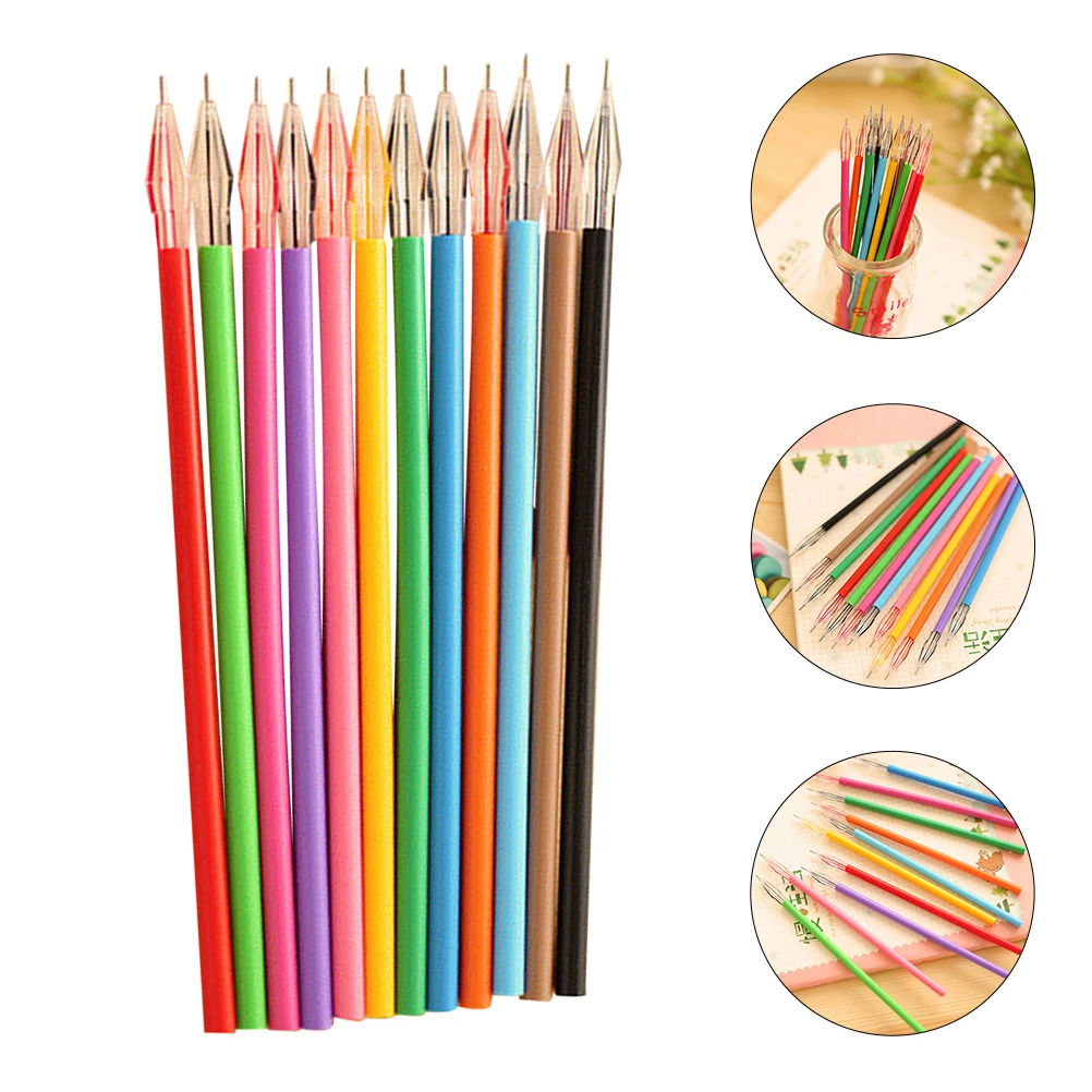 

50 шт. цветные стержни, гелевые чернила, шариковые карандаши, гладкие нейтральные сверхтонкие ручки, запасные части