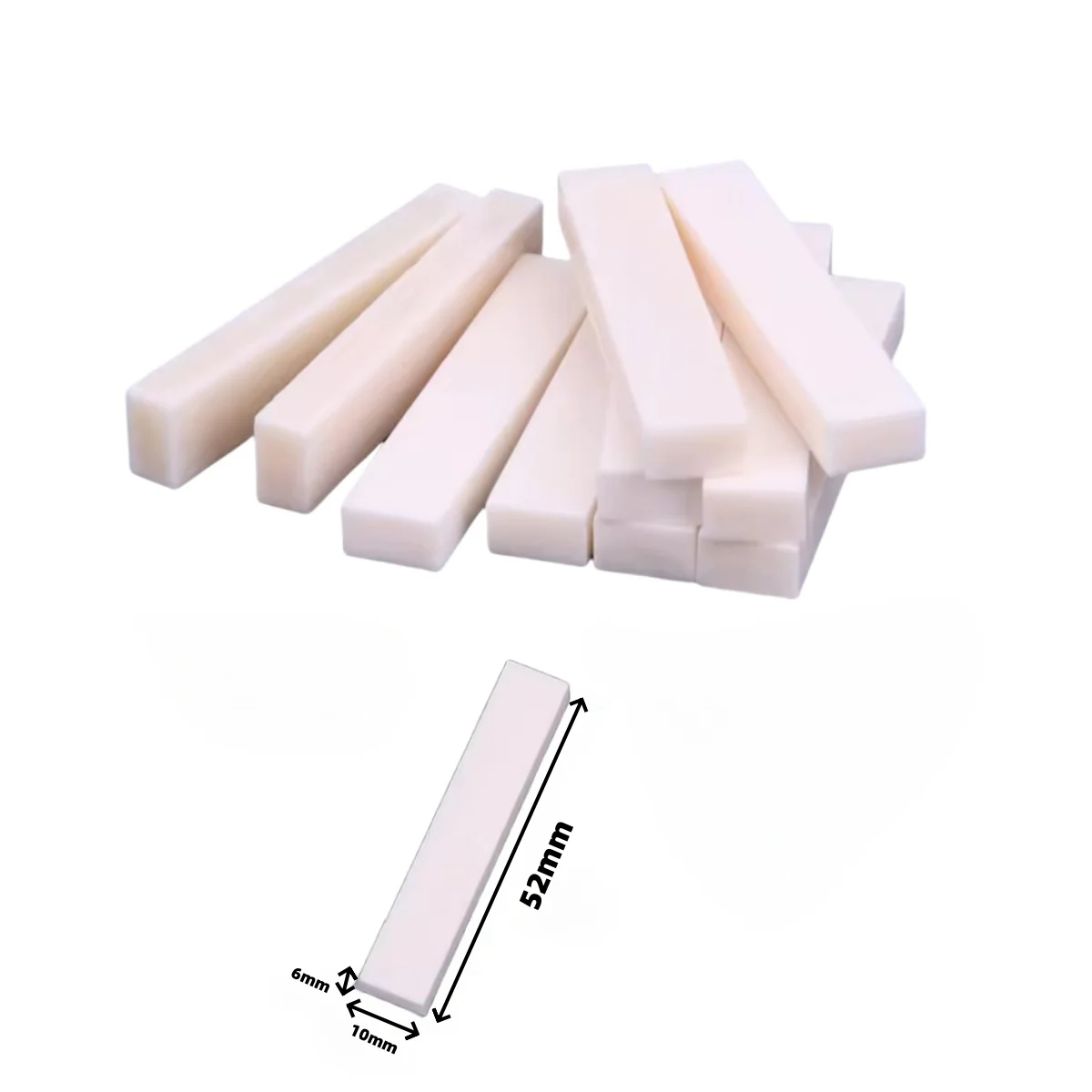Miwayer 3/5/10Pcs Blank Bone Nut Saddles Unslotted Buffalo Bone Bridge Nuts/for Guitar Instrument Parts Replacement