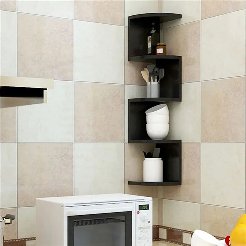 ABUL-Corner Shelf Corner Corner Punching-Free Wall Bedroom Living Room Corner Bookshelf Kitchen Triangle Cabinet Storage Rack - view 4