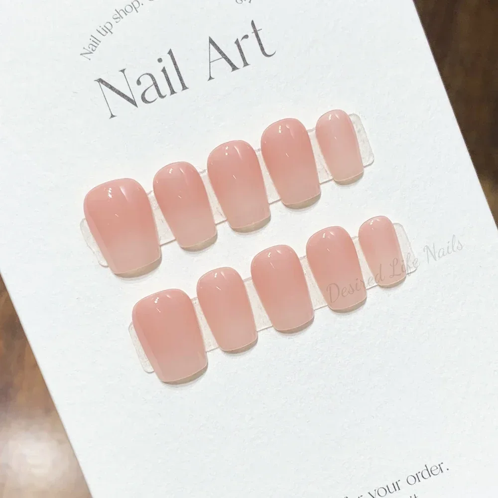 Handmade Nude Press on Nails Gradient Korean Simple Design Resuable False Nails Acrylic Artifical Nail Tips Desired Life Store