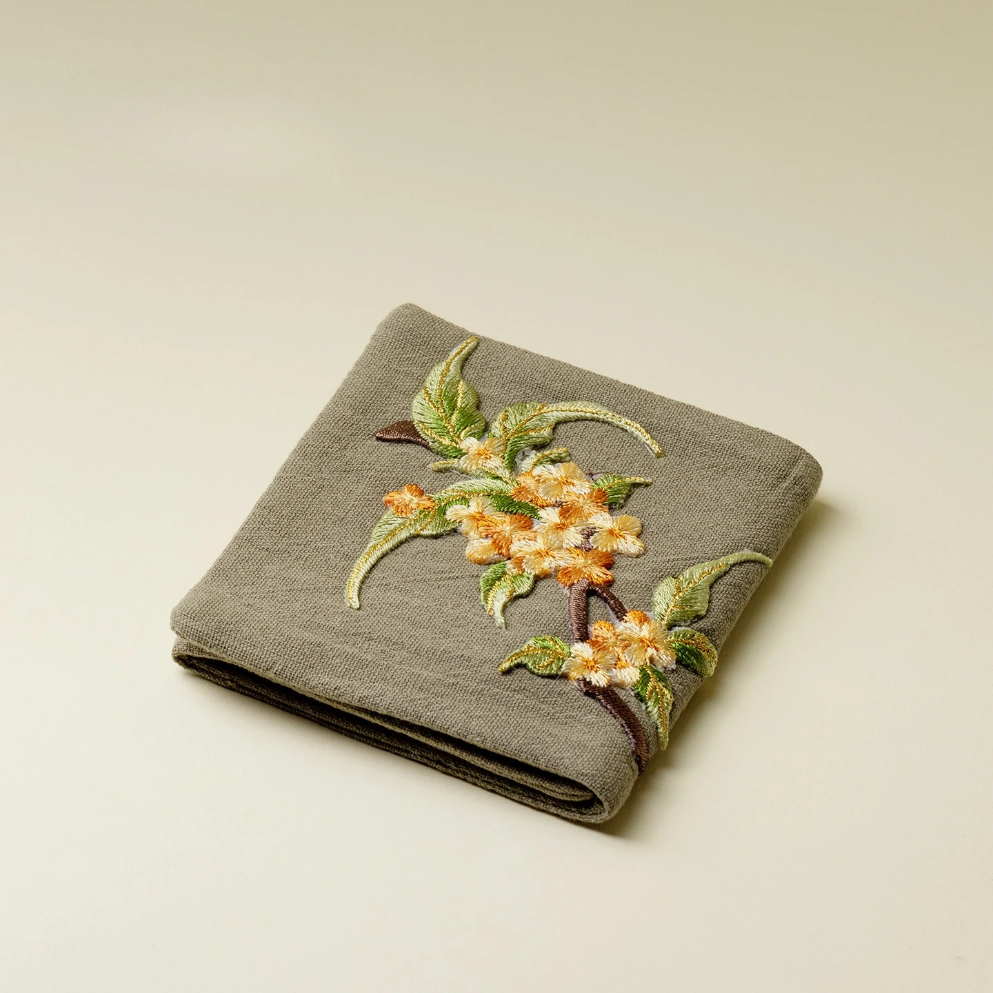 Embroidered Linen Cotton Tea Towel Super Absorben Pad Zen Style Chinese Tea Mat Home Restaurant Table Decor