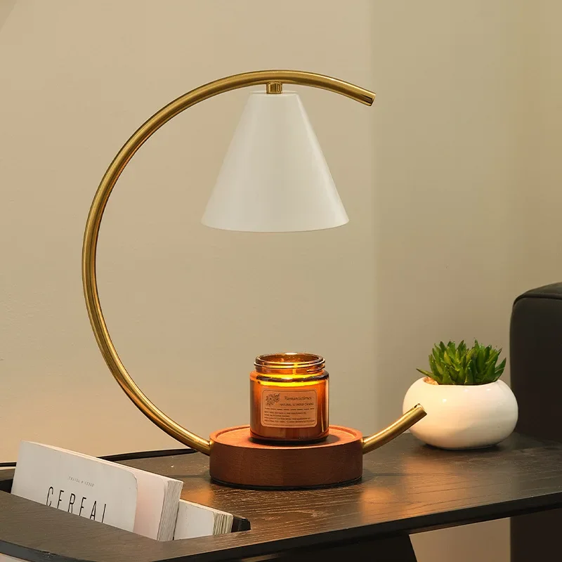 Nordic Art Candle Warmer Lamp Can Dimmer/Timing Semi-Arc  Aroma Lamp Without Fire Desktop Decoration For Bedroom/Living Room