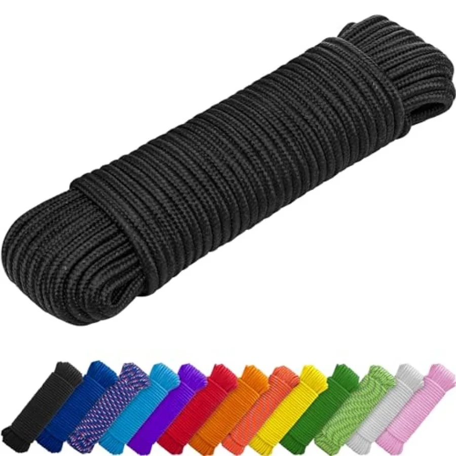 

Rope 1/4" and 3/8" 90 Feet 150 Feet Strong All-Purpose Utility Rope Camping, Crafting, Flag Pole, Indoor and Outdoor Polypropyl
