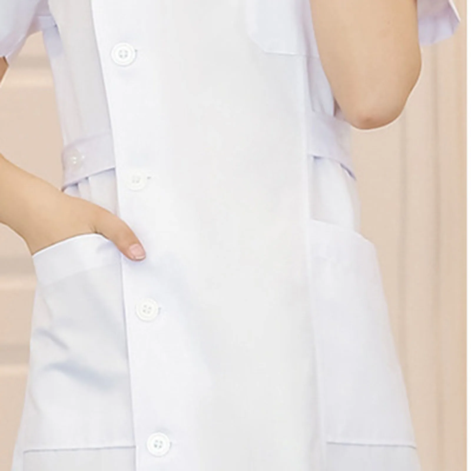 ชุดยูนิฟอร์มทางการแพทย์แบบเรียบง่ายสำหรับผู้หญิง ชุดสครับ เสื้อกาวน์ ชุดพยาบาล ชุดแพทย์ แขนสั้น สำหรับโรงพยาบาล คลินิก ร้านขายยา