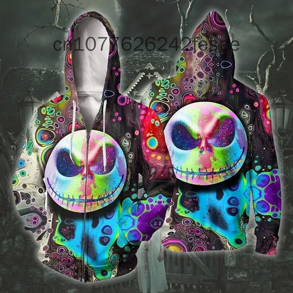 2024 New Jack And Sally Hoodie Nightmare Before Christmas Zip Hoodie