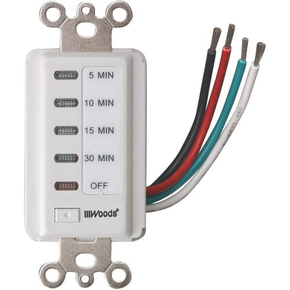 In-Wall Digital Countdown Timer 5-10-15-30 Minute Programmable Switch Energy Saving Lights Fans Heaters Easy Installation