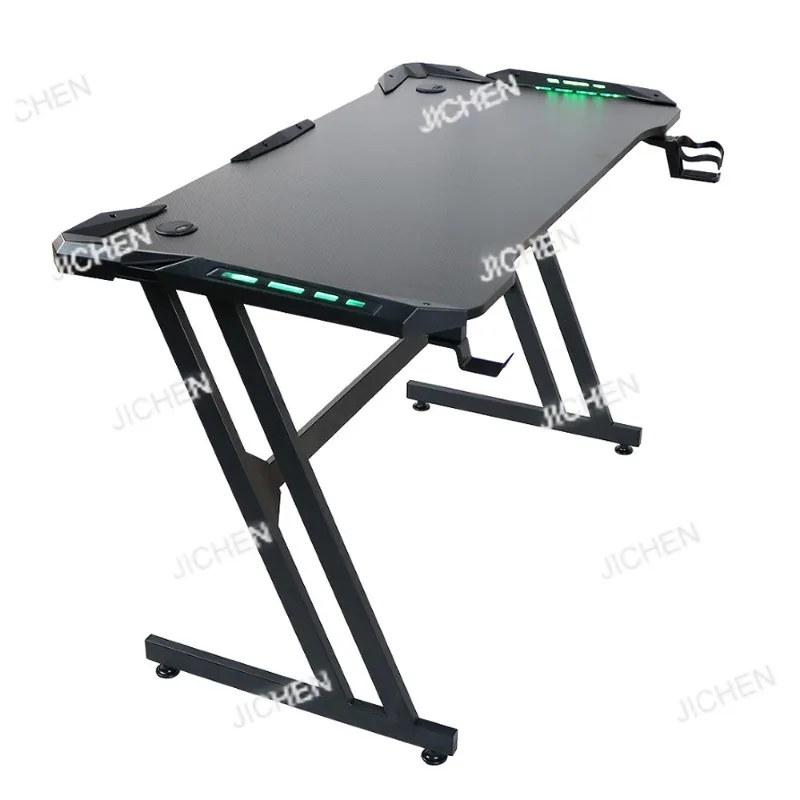 

Gaming Desk Rgb Modern Large Custom Black Gaming Desk Computer Desk with Cup Holder/Headphone Hook