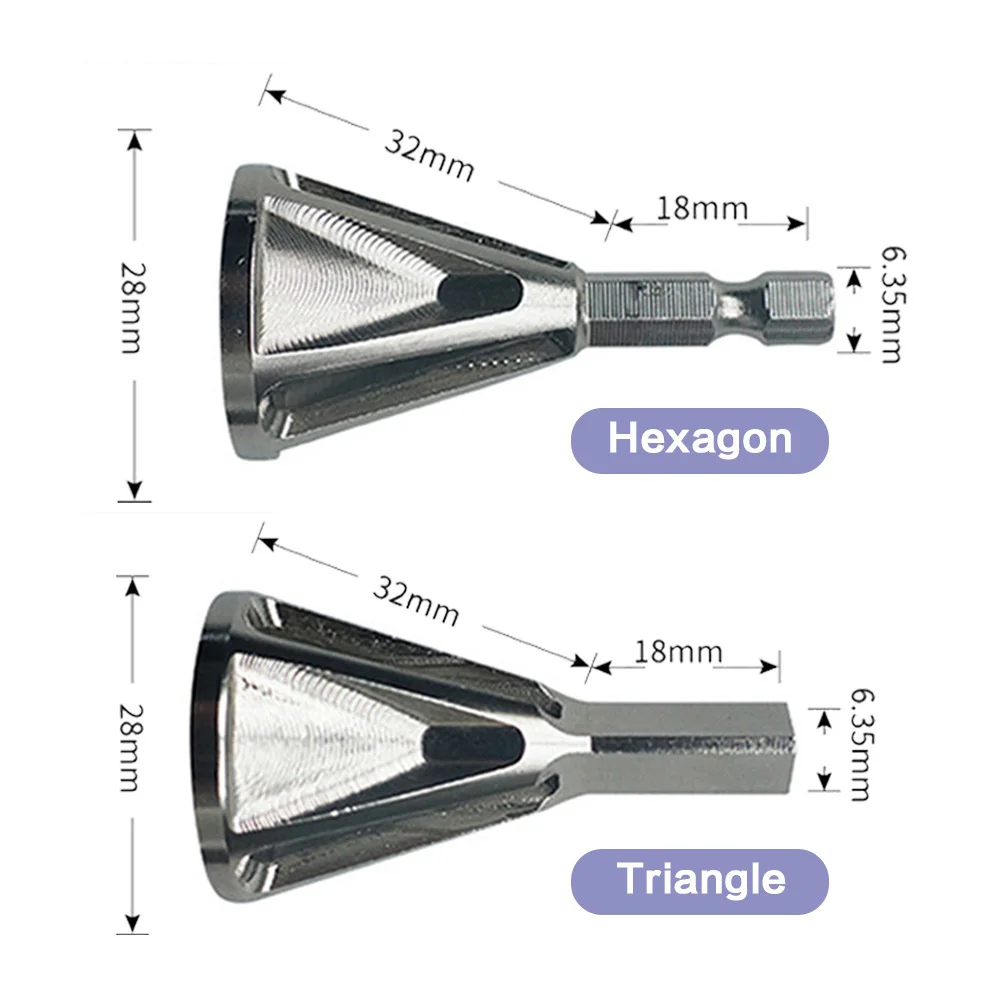 Chamfering Device Deburring External Chamfering Device Triangular Handle Hexagonal Handle Chuck Electric Drill Chamfering Tool