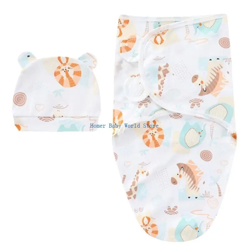 B2QD Baby أكياس أساسية مع قبعة قابلة للتنفس أكياس نوم أكياس نوم غطاء قطن التفاف للمواليد حديثي الولادة 0-6 أشهر