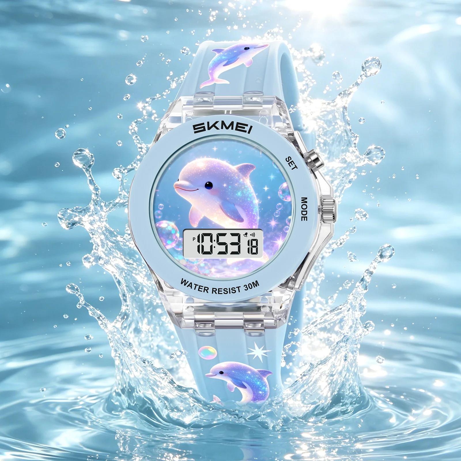 SKMEI 2646 Digital Watch For Kid 30M Waterproof Children's Watch For Boy Girl Cute Cartoon Pattern Alarm Week LED Light Display